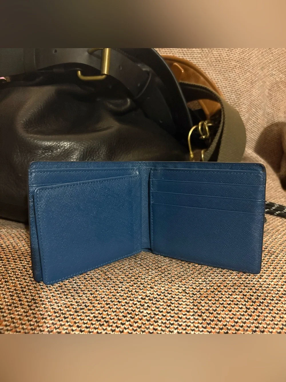MCM Monogram Embossed Leather Trifold Wallet